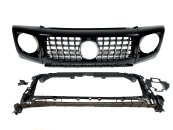 Решітка радіатора Chrome Black + рамки на фари GT на Mercedes-Benz G-Class W463 2018-2022 року