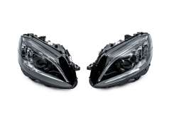 Передние фары с модулями Full LED Mercedes C-class W205 2014-2021, для HALOGEN, GBT (2 шт)