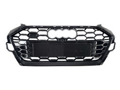 Решітка радіатора Full Black Gloss (в стилі S4) на AUDI A4 B9 2019-2023 року