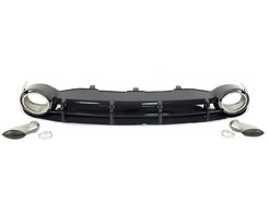 Дифузор (заднього бампера) Black Silver/Chrome Pipe (в стилі RS6) на AUDI A6 C7 2011-2014 року