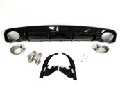 Дифузор (заднього бампера) Full Black/Chrome Pipe (в стилі RS6) на AUDI A6 C7 2014-2018 року