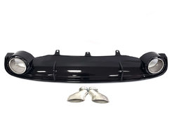 Дифузор (заднього бампера) Full Black/Chrome Pipe (в стилі RS7) на AUDI A7 4G 2010-2014 року