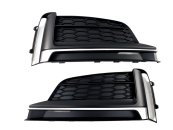 Решітка в бампер Matte Black/Silver (стиль S5) S-Line на AUDI A5 B9 2016-2020 року
