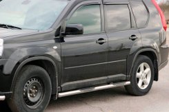 Боковые трубы BB002 Nissan X-trail T31 2007-2014 / Renault Koleos, нержавеющая сталь, CAN (2 шт)