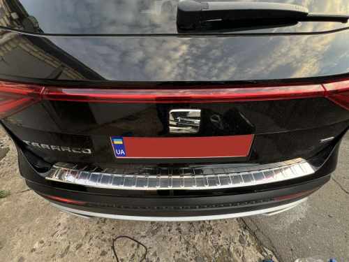 Накладка на задній бампер Seat Tarraco 2018+, нержавіюча сталь, Carmos