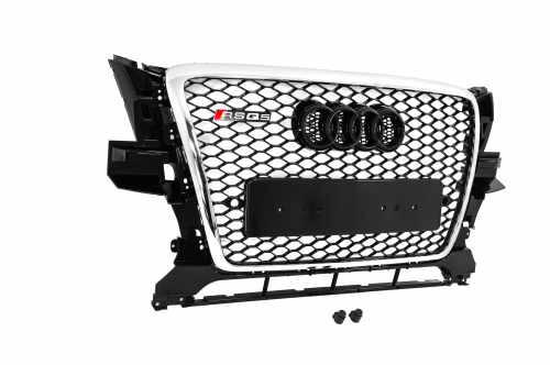 Передня решітка RSQ-Style Audi Q5 2008-2012, чорна з хромом, GT Tuning