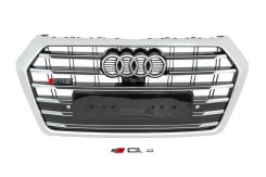 Передняя решетка SQ-Style Audi Q5 2017-2020, черная с хромом, GT Tuning
