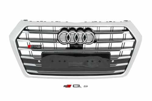Передня решітка SQ-Style Audi Q5 2017-2020, чорна з хромом, GT Tuning