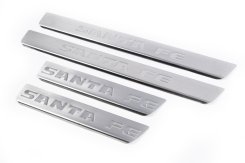 Накладки на пороги Hyundai Santa Fe 2 2006-2012, V1, нержавіюча сталь, Carmos (4 шт)
