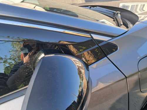 Вітровики Nissan Ariya FE0 2022+, з хромованим молдингом, Niken Luxury (4 шт)