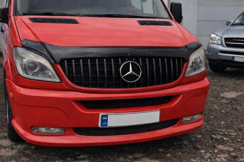 Передня Решітка GT Panamericana чорна Mercedes Sprinter W906 2006-2013, Cixtai