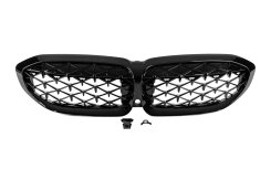 Ноздри Diamond Black (черная окантовка) С местом под камеру BMW 3 серия G20/G21 2018-2022, GBT
