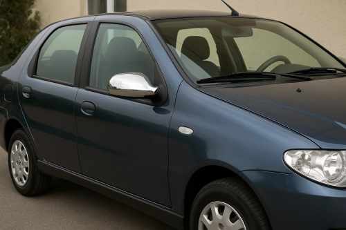 Накладки на дзеркала Fiat Albea 2002-2012, хромований ABS-пластик, Carmos (2 шт)