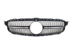 Решетка радиатора Black (с местом под камеру) Diamond на Mercedes-Benz C-Class W205 2018-2021 года