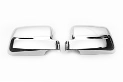 Накладки на дзеркала Ford Connect 2010-2013, варіант 2, хромований ABS-пластик, Carmos (2 шт)