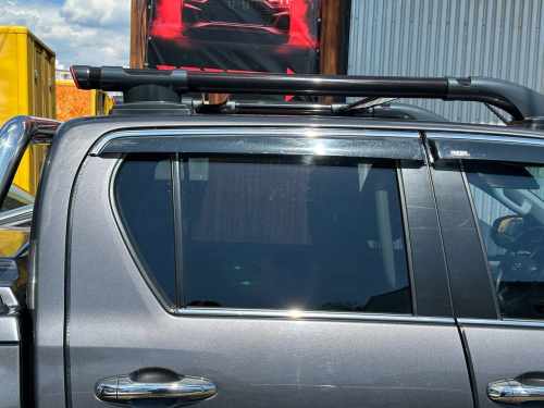 Рейлінги Toyota Hilux AN120 2015+, чорні, Shark, з поперечинами, Erkul (2 шт)