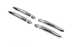 Накладки на ручки дверей Renault Megane III 2009-2016 / Fluence 2009-2016 / Scenic/Grand 2009-2016, без чипа, нержавіюча сталь, Carmos (4 шт)