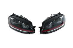 Передние фары Red-V2 Volkswagen Golf 7/E-Golf 5G 2012-2017, динамические поворотники, GBT (2 шт)