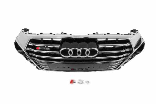 Передня решітка RSQ-Style Audi Q3 2015-2019, чорна з хромом, GT Tuning