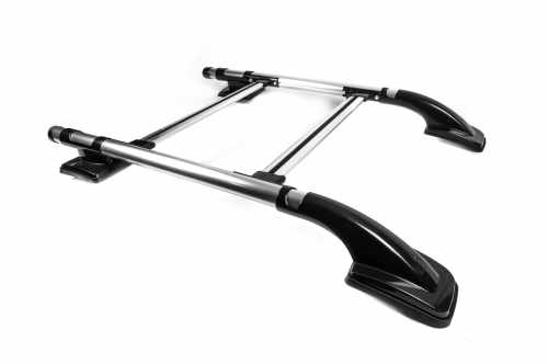 Рейлінги Toyota Hilux AN120 2015+, чорні, Shark, з поперечинами, Erkul (2 шт)