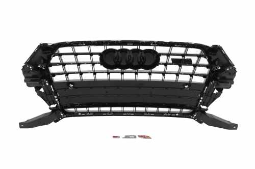 Передня решітка RSQ-Style Audi Q3 2015-2019, чорна з хромом, GT Tuning