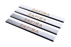 Накладки на пороги Opel Zafira B 2005-2011 / Zafira A 1998-2005, V1, нержавіюча сталь, Carmos (4 шт)
