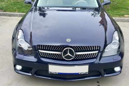 Передня решітка радіатора (Diamond Silver) Mercedes CLS C219 2005-2008, Cixtai