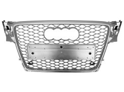 Решетка радиатора Full Silver (стиль RS4) для Audi A4 B8 2007–2011
