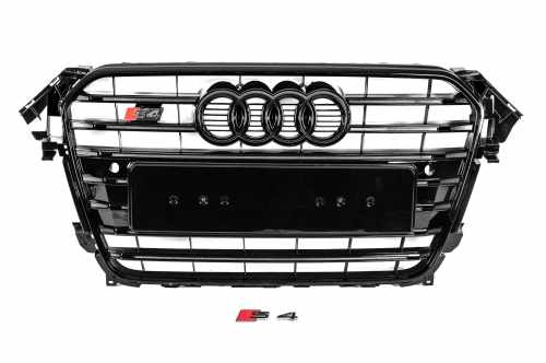 Передняя Черная решетка S-Style Audi A4 B8 2012-2015, GT Tuning