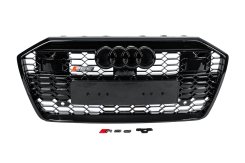 Передняя решетка RS-Style Audi A6 C8 2018-2025, с ACC, черная, GT Tuning