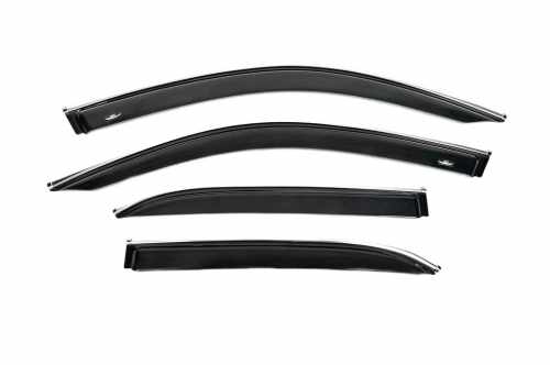 Вітровики Mercedes GLE W167 2018+, з хромованим молдингом, HIC (4 шт)