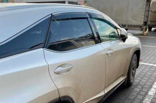Вітровики Lexus RX 2016-2022, Long, з хромованим молдингом, HIC (4 шт)