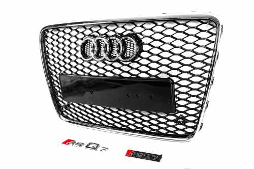 Передня решітка RSQ-Style Audi Q7 2005-2015, чорна з хромом, GT Tuning