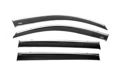 Вітровики Toyota Highlander 2008-2013, з хромованим молдингом, Niken (4 шт)