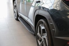Бокові пороги Erkul Shining Black Hyundai Tucson NX4 2021+, 180 см, алюміній (2 шт)