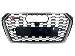 Решетка радиатора Black Silver (в стиле RS4) без Quattro на AUDI A4 B9 2015-2019 года