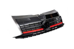 Передняя решетка с красной полосой (под эмблему) Volkswagen T6 2015-2024, GBT