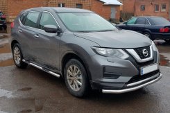 Боковые трубы Nissan X-trail T32/Rogue 2014-2021, нержавеющая сталь, CAN (2 шт)