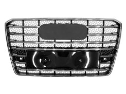Решетка радиатора Chrome Black (в стиле W12) для Audi A8 D4 2014–2017