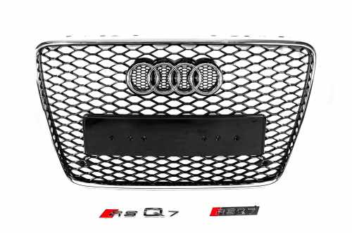Передня решітка RSQ-Style Audi Q7 2005-2015, чорна з хромом, GT Tuning