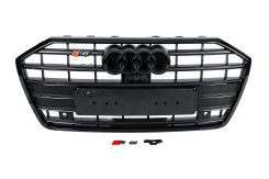 Передняя решетка радиатора S-Style Audi A6 C8 2018-2025, черная, GT Tuning