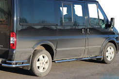 Бічні труби BB002 (2 шт., нерж.) 70 мм, довга база для Ford Transit 2000-2014 рр.