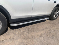 Бічні пороги Tayga Grey (2 шт., Алюміній) 2014-2019 для Land Rover Discovery Sport