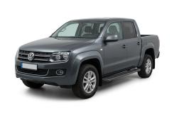 Боковые пороги Erkul Maya V1 Black Volkswagen Amarok, алюминий (2 шт)