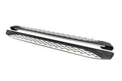 Боковые пороги Erkul Shining V1 Nissan Navara/NP300 2016+, 190 см, алюминий (2 шт)