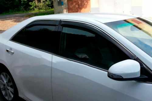 Вітровики Toyota Camry 2011-2017, з хромованим молдингом, HIC (4 шт)