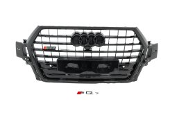 Передняя решётка радиатора в стиле SQ7 Audi Q7 4M 2015-2019, чёрная, GT Tuning