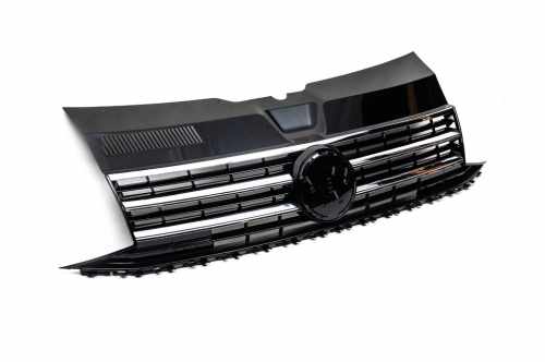 Передня решітка з хромованою смугою (під емблему) Volkswagen T6 2015-2024, GBT