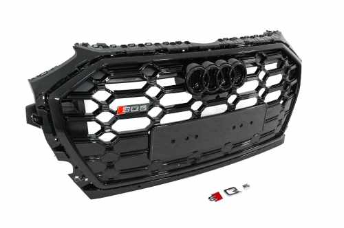 Передня решітка радіатора SQ-Style Audi Q5 2020-2025, чорна, GT Tuning