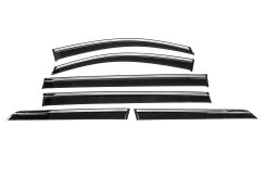 Вітровики Toyota Sienna 2010-2020, з хромованим молдингом, Niken Luxury (6 шт)